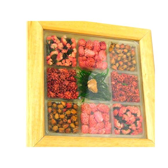 Vintage Dried Flower Decorative Trivet Tray Made In France - Picture 3 of 7